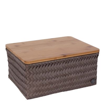 Handed By - Top Fit Säilytyskori kannella 31x23x15 cm Taupe