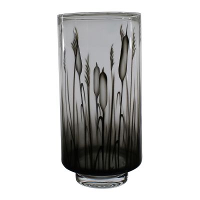 Nybro Crystal - Kaveldun Kynttilälyhty 30x14,5 cm Kirkas/Harmaa