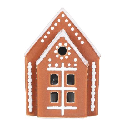 Kähler - Gingerbread Kynttilätalo Kirkko Led 8,5 cm Ruskea