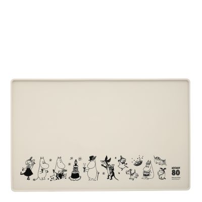 Muurla - Moomin for Pets Silikonimatto 48x30 cm Luunvalkoinen/Musta
