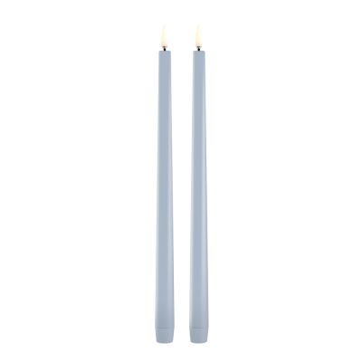Uyuni Lighting - Taper Candles slim LED Kruunukynttilä 2,3x32 cm 2 kpl Vaaleansininen