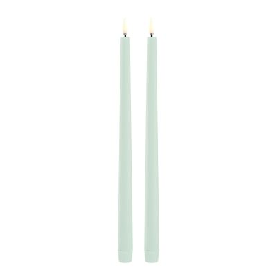 Uyuni Lighting - Taper Candles slim LED Kruunukynttilä 2,3x32 cm 2 kpl Dusty Green