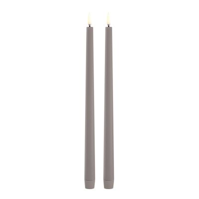 Uyuni Lighting - Taper Candles slim LED Kruunukynttilä 2,3x32 cm 2 kpl Harmaa