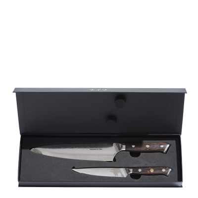 Damaskus by Haws - Wengè Veitsisetti 2 osaa Kokkiveitsi + Yleisveitsi