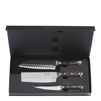 Damaskus by Haws - Wengé Veitsisetti 3 osaa Ruskea