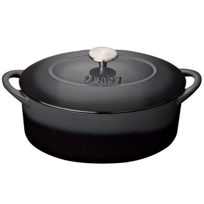 Denby - Halo Valurautapata 28 cm Musta