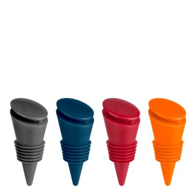 Innovine - Pullonkorkki silikoni 11,4x11,4x4,8 cm 4 kpl Monivärinen