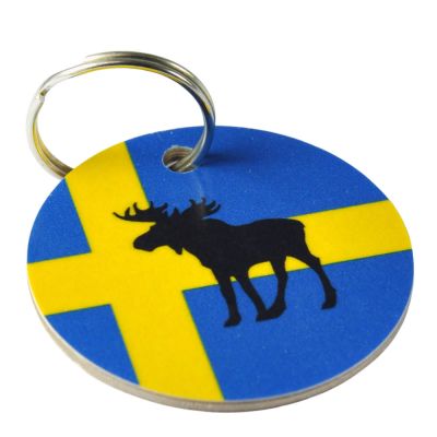 Mellow Design - Avainrengas 5 cm Hirvi/Ruotsin lippu