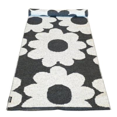 Rotor Design - Flora Käytävämatto 250x70 cm Musta/Valkoinen