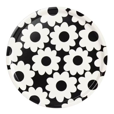 Rotor Design - Flora Tarjotin 38x38 cm Musta/Valkoinen