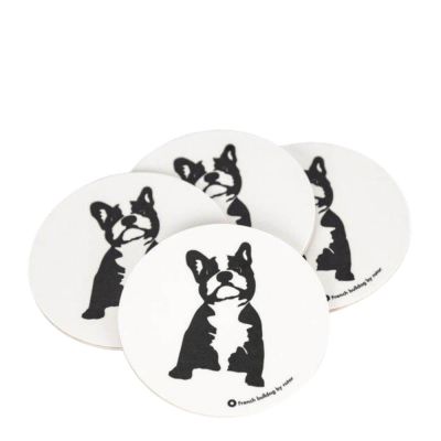 Rotor Design - Buster Lasinalunen 9x9 cm 4 kpl Valkoinen/Musta