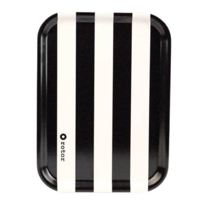 Rotor Design - Stripes Tarjotin 27x20 cm Musta/Valkoinen