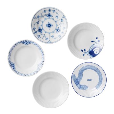 Royal Copenhagen - Gifts With History Lautanen 11 cm 5 kpl Sininen/Valkoinen