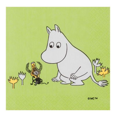 Moomin Arabia - Muumi Servetti Muumipeikko 33x33 cm 20 kpl Vihre
