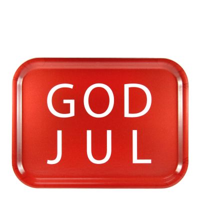 Mellow Design - Tarjotin God Jul 27x20 cm Punainen/Valkoinen