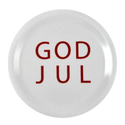 Mellow Design - Lasinalunen God Jul 10 cm Valkoinen/Punainen
