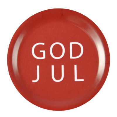 Mellow Design - Lasinalunen God Jul 10 cm Punainen/Valkoinen