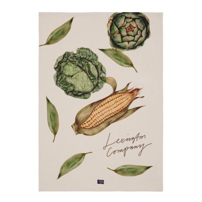 Lexington - Lexington Keittiöpyyhe puuvilla 70x50 cm Valkoinen/Oliivi