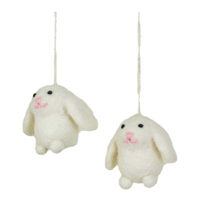 A World of Craft - Pääsiäiskoriste Pupu 4x3 cm 2 kpl Valkoinen