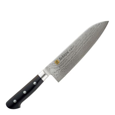Sekiryu - Damask Santokuveitsi 18 cm Musta