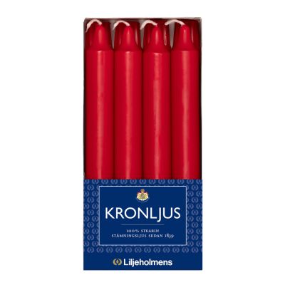 Liljeholmens - Kruunukynttilä 20,6 cm 8 kpl Punainen