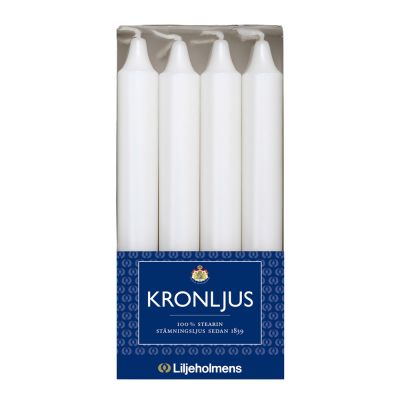 Liljeholmens - Kruunukynttilä 20,6 cm 8 kpl Valkoinen