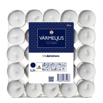 Liljeholmens - Lämpökynttilä 3,8 cm 50 kpl Valkoinen