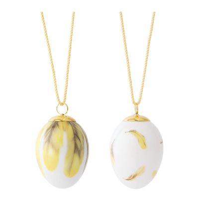 Royal Copenhagen - Spring Collection 2025 Pääsiäismuna Kuhankeittäjän höyhenet 2 kpl