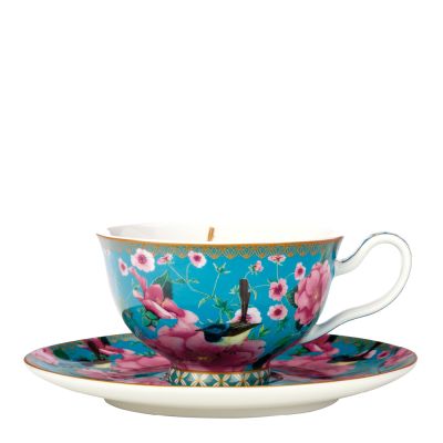 Maxwell & Williams - Silk Road Kuppi ja aluslautanen 20 cl Sininen