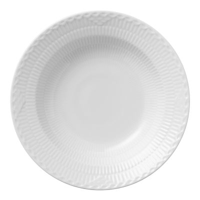 Royal Copenhagen - White Fluted Half Lace Syvä lautanen 21 cm