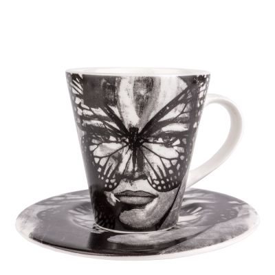 Carolina Gynning - Espressomuki ja aluslautanen Golden Butterfly 9 cl