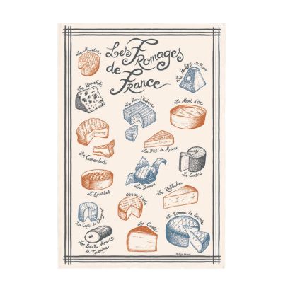 Maison Vivaraise - Keittiöpyyhe 48x72 cm Fromage Des France