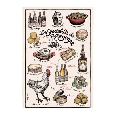 Maison Vivaraise - Keittiöpyyhe 48x72 cm Spécialités De Bou Ecru