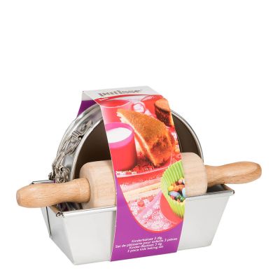 Patisse - Lasten Leivontasetti 3 osaa: Kaulin/Irtopohjavuoka/Leipävuoka