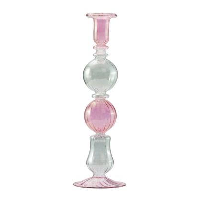 Moonlight Copenhagen - Illume Kynttilänjalka 25 cm Vaaleanpunainen/Vihreä