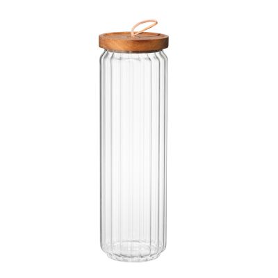 Maku Kitchen Life - Ripple Säilytyspurkki 1,5 L Kirkas/Puu