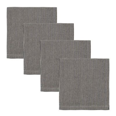 House Doctor - Block Lautasliina 40x40 cm 4 kpl Hiekka/Musta