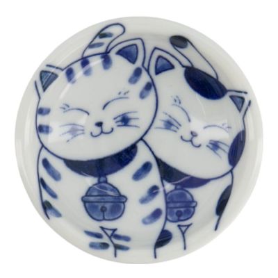 Tokyo Design Studio - Kawaii Soijakulho 8 cm Katt Neko 33854 Sininen/Valkoinen