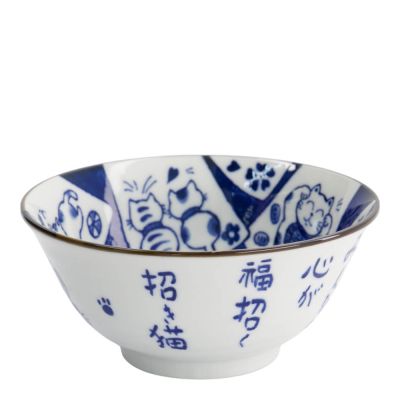 Tokyo Design Studio - Kawaii Kulho 15 cm Katt Neko 33485 Sininen