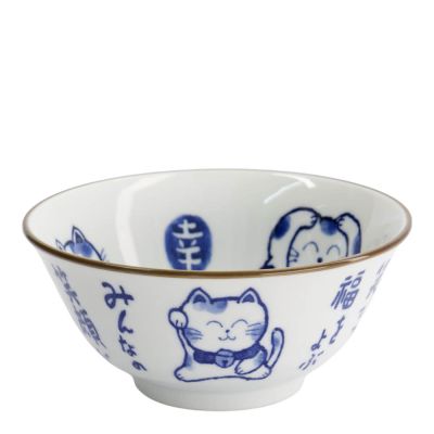 Tokyo Design Studio - Kawaii Kulho 15 cm Katt Neko 33484 Sininen