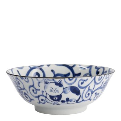 Tokyo Design Studio - Kawaii Kulho 20 cm Katt Neko 33418 Sininen