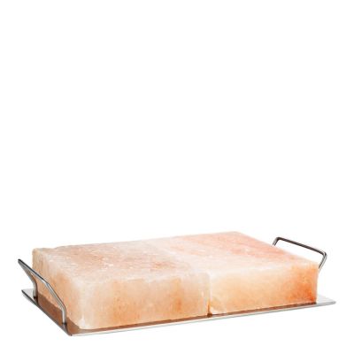 Rivsalt - BBQ Pro Suolakivi 2 kpl metallitarjottimella 37x21 cm