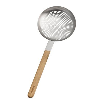 Morsö - Vulcano Reikäkauha 45 cm Teräs/Tammi