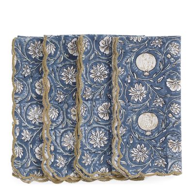 Chamois - Scallop Tangier Pomegranate Lautasliina 50x50 cm 4 kpl Blue