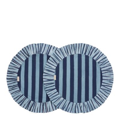 Chamois - Jaipur Stripe Pöytätabletti Ø35 cm 2 kpl Blue