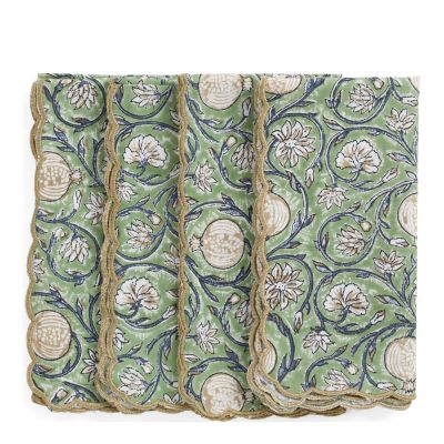 Chamois - Scallop Tangier Pomegranate Lautasliina 50x50 cm 4 kpl Green