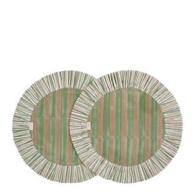 Chamois - Jaipur Stripe Pöytätabletti Ø35 cm 2 kpl Green