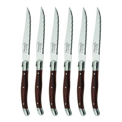 Laguiole Style de Vie - Laguiole Pihviveitsi 23 cm 6 kpl Dark Wood