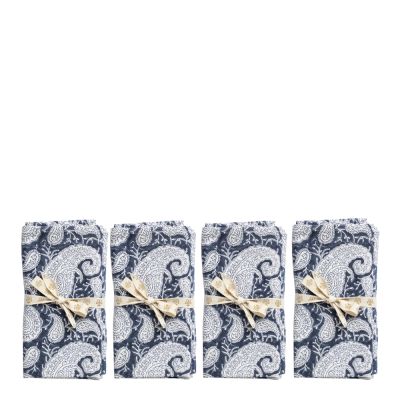 Chamois - Big Paisley Lautasliina 50x50 cm 4 kpl Navy Blue