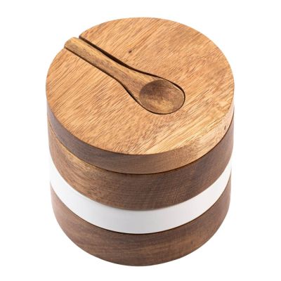 Style De Vie - Tarjoilusetti öljylle/voille/mausteille 3 osaa Valkoinen/Akaasia